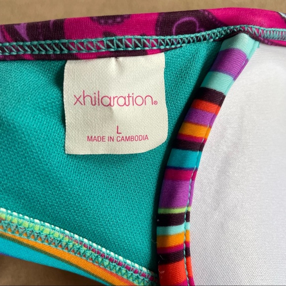 Xhilaration Bikini - Pink/Purple/Aqua Paisley and Stripes - Picture 4 of 9